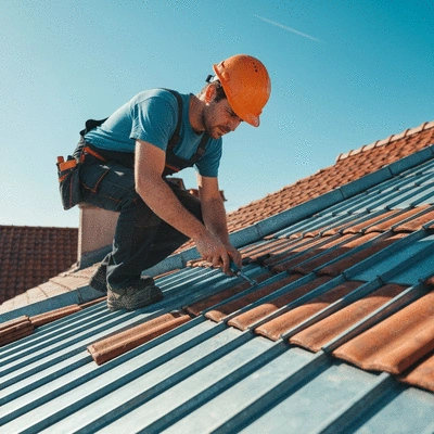 Couvreur zingueur inspectant une toiture à Angoulême
