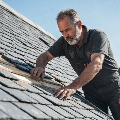 Expert couvreur examinant une toiture à Angoulême, focus sur les matériaux