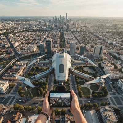 Roofer conducting a detailed roof inspection, pointing out issues, with a clear blue sky, no text, no words