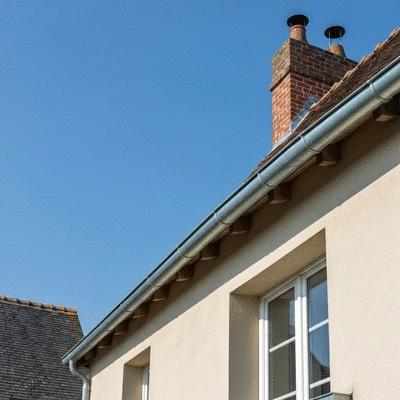 Gouttière en zinc installée sur le toit d'une maison à Angoulême