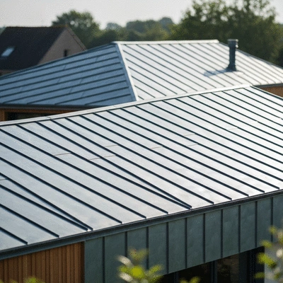 Toit en zinc moderne sur une maison à Angoulême
