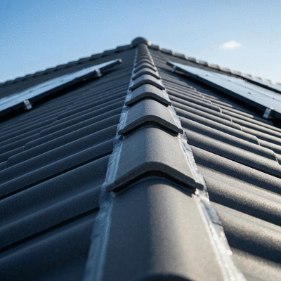 Gros plan sur une toiture propre et bien entretenue