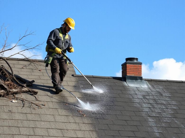 Nettoyage de toiture post-tempête